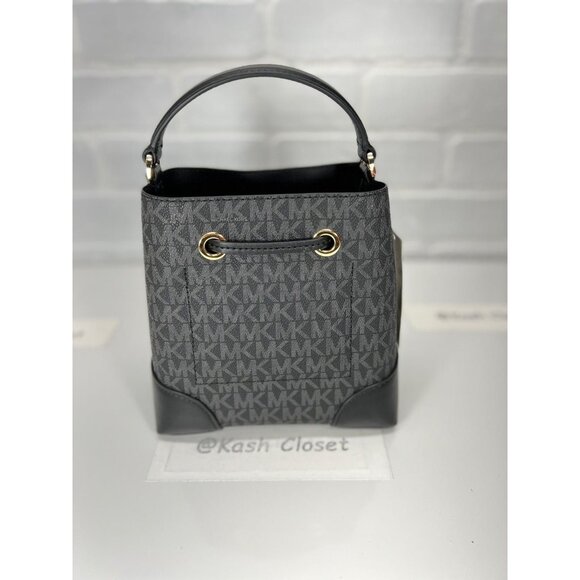 Michael Kors bucket bag mercer small drawstring crossbody bag black - Picture 5 of 12